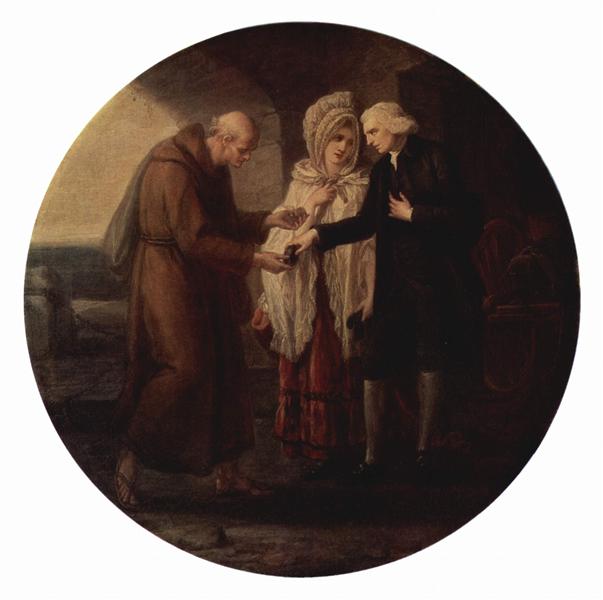 The monk from Calais, 1780 - Ангелика Кауфман