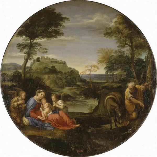 Отдых святого семейства на пути в Египет, c.1604 - Аннибале Карраччи