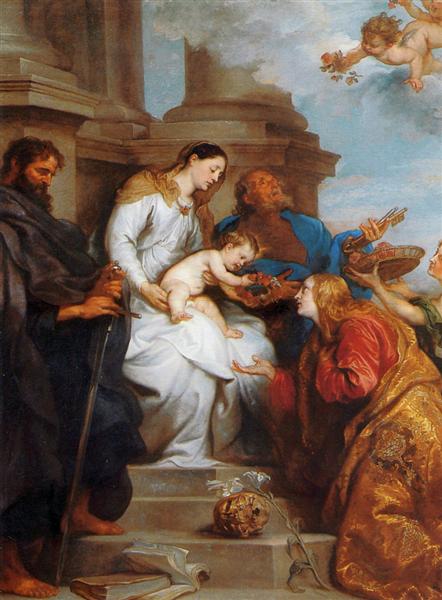 Дева Мария с младенцем и святые, 1629 - Антонис ван Дейк