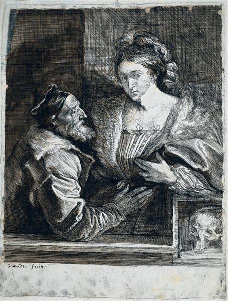 Тициан с любовницей, c.1630 - Антонис ван Дейк