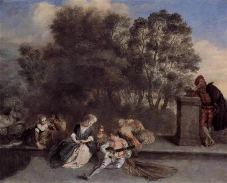 Italian Recreation, c.1715 - Антуан Ватто