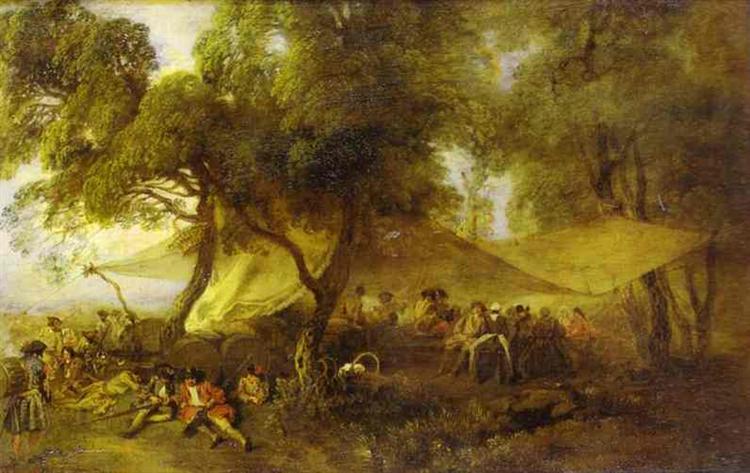 The Recreations of War, 1715 - Antoine Watteau