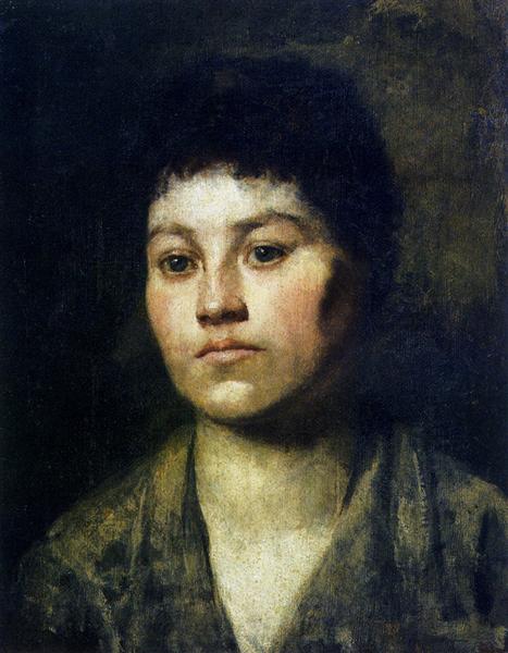 Portrait of a girl, 1888 - Anton Ažbe