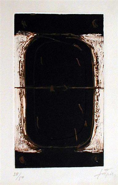 Etching in Brown and Burnt-Sienna, 1962 - Antoni Tapies