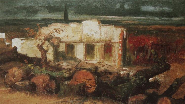 Destroyed house in Kehl, 1870 - Арнольд Бёклин