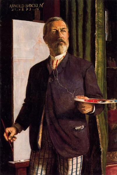 Self-Portrait in Studio, 1893 - Arnold Böcklin