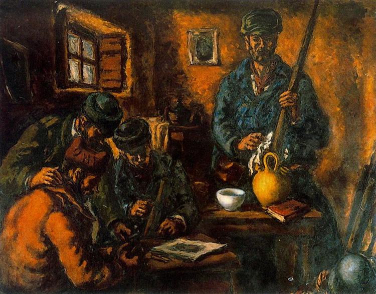 Militiamen in an interior, 1937 - Артуро Соуто