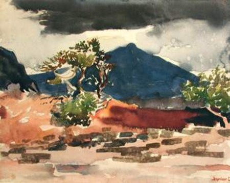 Mt. Strútur, W.-Iceland, a Storm Approaching, 1915 - Ásgrímur Jónsson