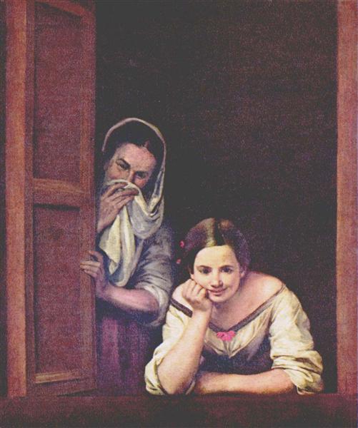 A Girl and her Duenna, 1670 - Бартоломео Естебан Мурільйо
