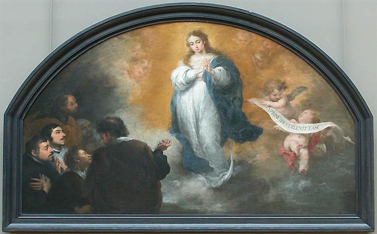 L'Apparition de l'Imaculée conception à six personnages, 1665 - Bartolomé Esteban Murillo