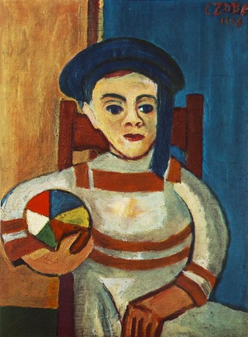 Boy Holding a Ball, 1916 - Béla Czóbel