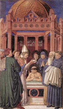 Baptism of St. Augustine - Benozzo Gozzoli