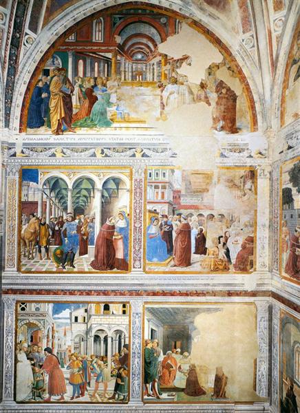 View of the Left Hand Wall of the Chapel, 1464 - 1465 - Benozzo Gozzoli