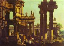 Ruins of a Temple - Бернардо Беллотто