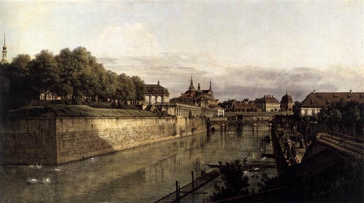 The Moat of the Zwinger in Dresden, c.1751 - Бернардо Беллотто