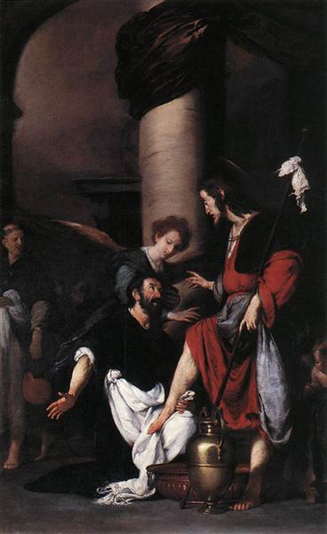 St. Augustine Washing the Feet of Christ, 1629 - Bernardo Strozzi