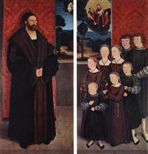Portrait of Conrad Rehlinger and his Children - Bernhard Strigel