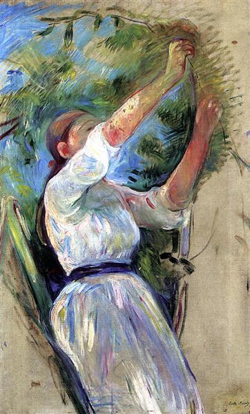 Girl gathering cherries, 1891 - Berthe Morisot