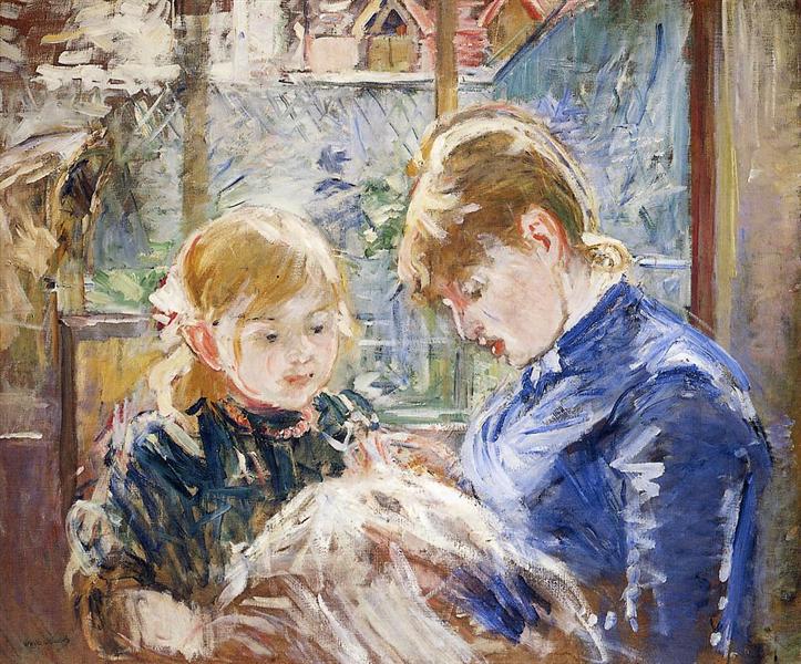The Sewing Lesson (aka The Artist's Daughter, Julie, with Her Nanny), 1884 - Berthe Morisot