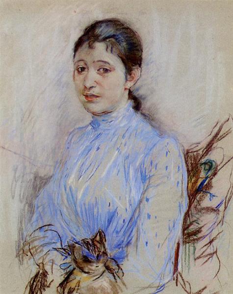 Young Woman in a Blue Blouse, 1889 - Берта Морізо