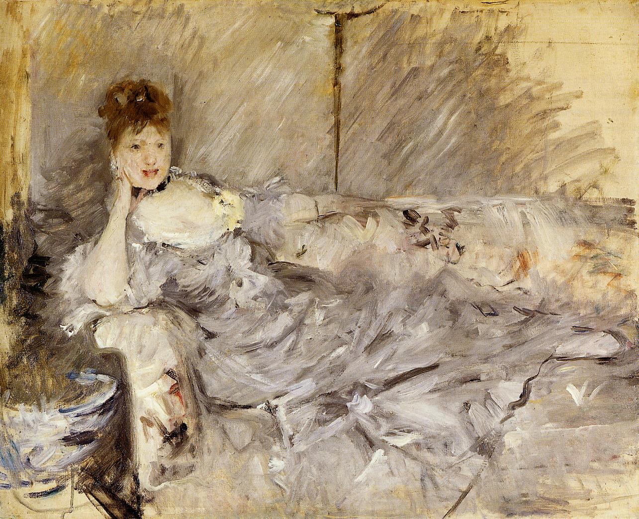 Young Woman in Grey Reclining - Berthe Morisot - WikiArt.org ...