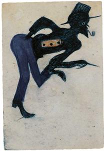 Untitled (Man in Blue Pants) - Bill Traylor