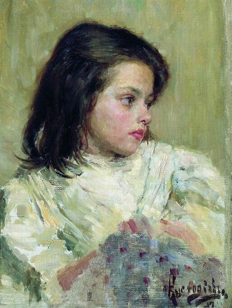 A Girl. Sketch, 1897 - Boris Michailowitsch Kustodijew