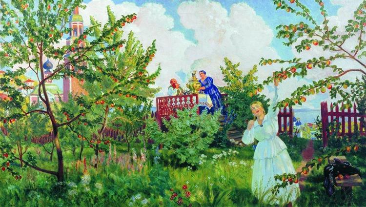 Яблоневый сад, 1918 - Борис Кустодиев