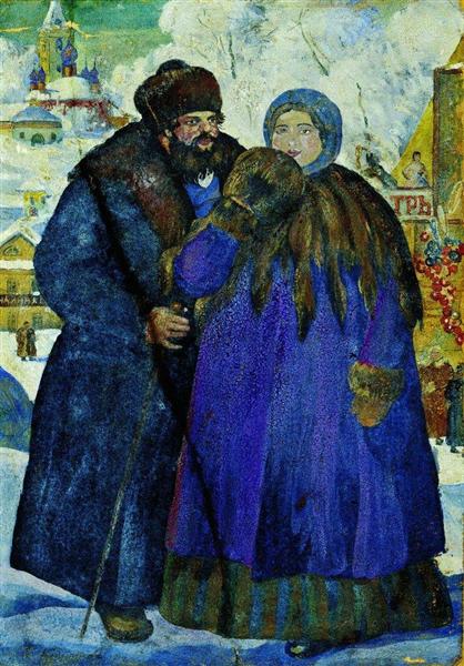 Merchant with his wife, 1914 - Борис Кустодієв