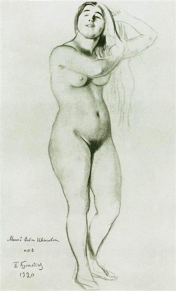 Nude, 1920 - Boris Michailowitsch Kustodijew