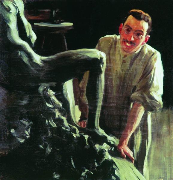 Portrait of a sculptor and painter D.S. Stelletsky, 1901 - Борис Кустодієв