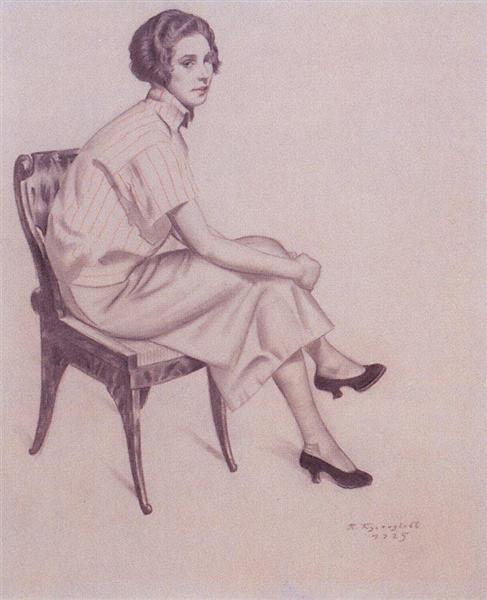 Portrait of Evdokimova, 1925 - Boris Michailowitsch Kustodijew