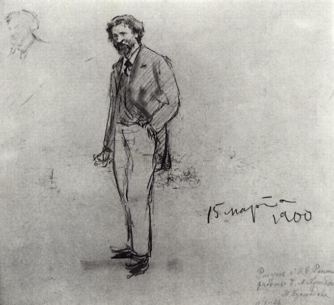 Portrait of Ilya Repin, 1900 - Борис Кустодієв