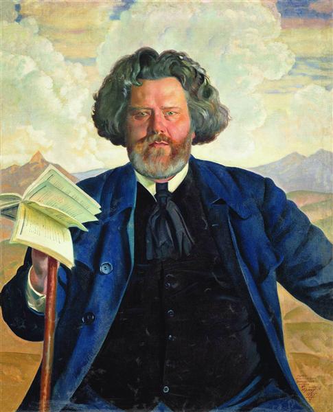 Portrait of Maximilian Voloshin, 1924 - Boris Michailowitsch Kustodijew