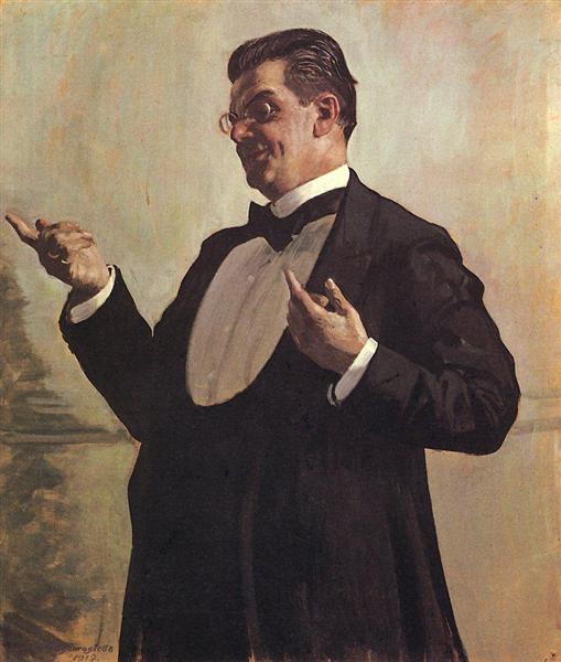 Portrait of Russian actor Vasily Luzhsky, 1913 - Boris Koustodiev