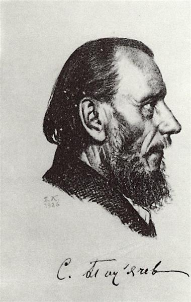 Portrait S.P. Podyachev, 1926 - Boris Michailowitsch Kustodijew