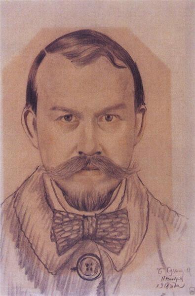 Self Portrait, 1918 - Борис Кустодієв