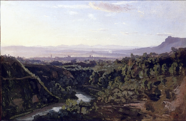 Папиньо, крутые и лесистые берега, 1840 - 1845 - Камиль Коро