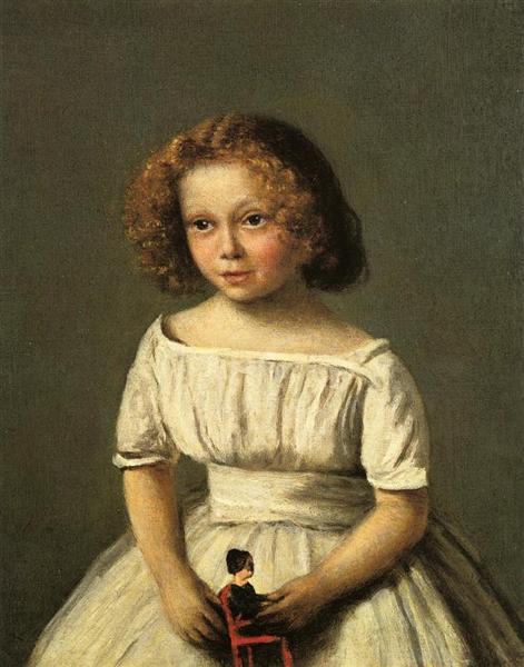 Portrait of Madame Langeron, Four Years Old, 1845 - 柯洛