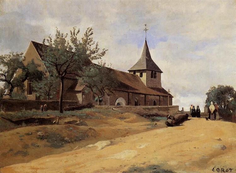 The Church at Lormes, c.1842 - Jean-Baptiste Camille Corot