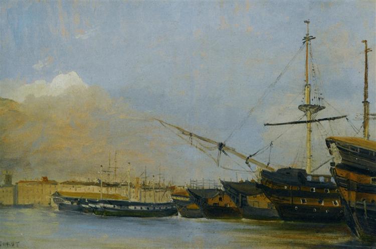 Toulon Battleships Dismantled - Jean-Baptiste Camille Corot