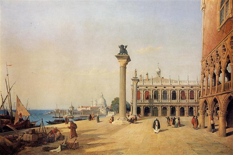 Venice View of the Esclavons Quay, 1834 - 柯洛