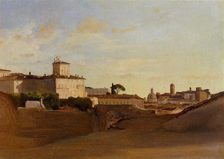 View of Pincio, Italy, c.1843 - Jean-Baptiste Camille Corot