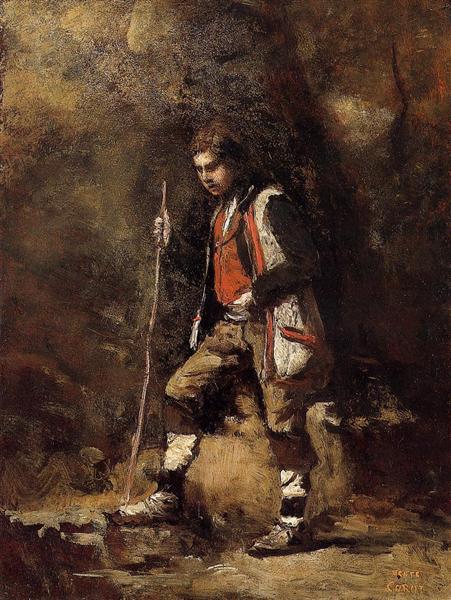 Молодой итальянский патриот в горах, c.1845 - c.1855 - Камиль Коро