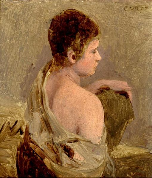 Young Man with Naked Shoulder, c.1835 - Каміль Коро