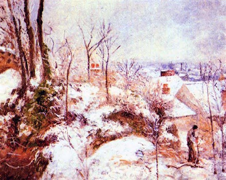A Cottage in the Snow, 1879 - Камиль Писсарро
