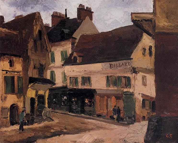 A Square in La Roche Guyon, c.1867 - Camille Pissarro