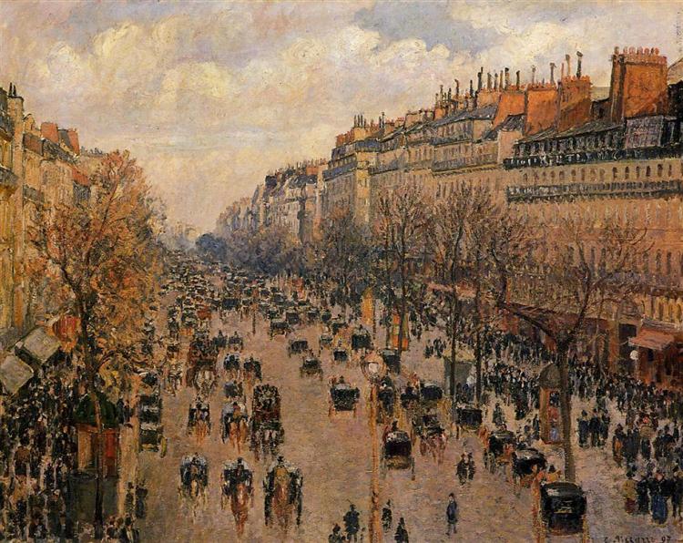 Boulevard Montmartre Afternoon, Sunlight, 1897 - Camille Pissarro