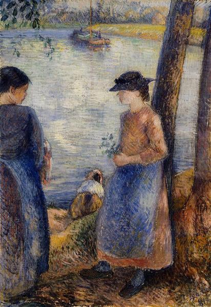 By the Water, 1881 - Camille Pissarro