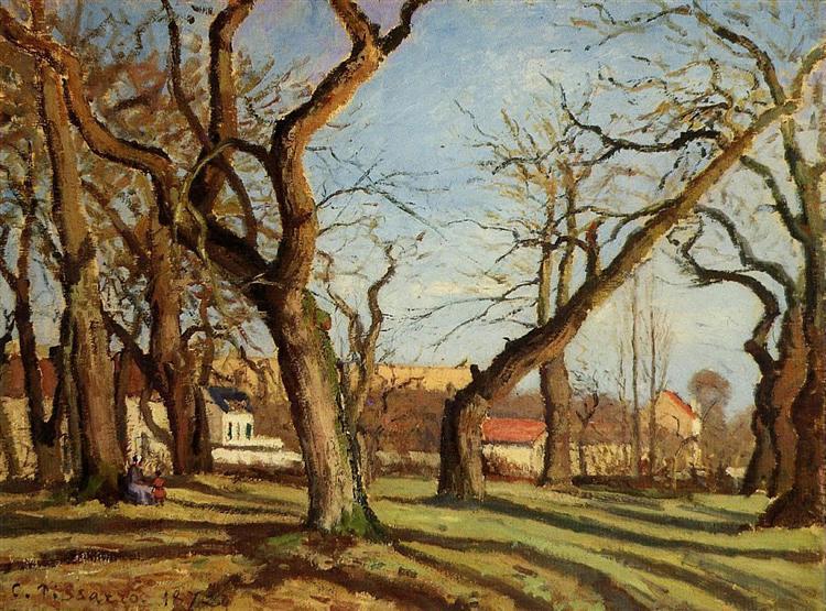 Chestnut Trees at Louveciennes, 1872 - Камиль Писсарро